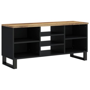 vidaXL Έπιπλο Τηλεόρασης 100x33x46cm Μασίφ Ξύλο Μάνγκο & Επεξ. Ξύλο