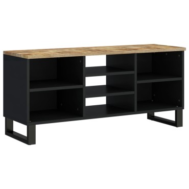 vidaXL Έπιπλο Τηλεόρασης 100x33x46cm Μασίφ Ξύλο Μάνγκο & Επεξ. Ξύλο