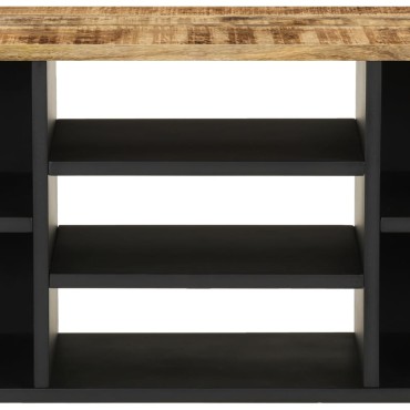 vidaXL Έπιπλο Τηλεόρασης 100x33x46cm Μασίφ Ξύλο Μάνγκο & Επεξ. Ξύλο