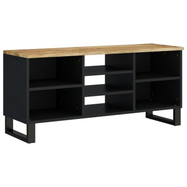 vidaXL Έπιπλο Τηλεόρασης 100x33x46cm Μασίφ Ξύλο Μάνγκο & Επεξ. Ξύλο