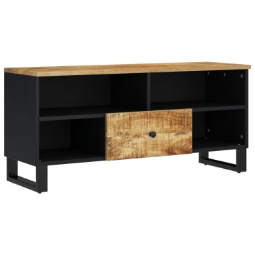 vidaXL Έπιπλο Τηλεόρασης 100x33x46cm Μασίφ Ξύλο Μάνγκο & Επεξ. Ξύλο