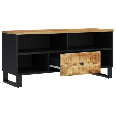 vidaXL Έπιπλο Τηλεόρασης 100x33x46cm Μασίφ Ξύλο Μάνγκο & Επεξ. Ξύλο