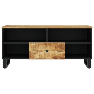 vidaXL Έπιπλο Τηλεόρασης 100x33x46cm Μασίφ Ξύλο Μάνγκο & Επεξ. Ξύλο