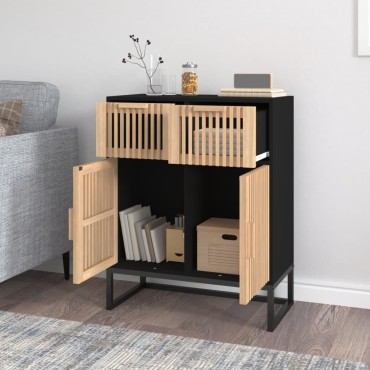 vidaXL Συρταριέρα Μαύρη 60x30x75cm από Επεξεργασμένο Ξύλο 1 τεμ.
