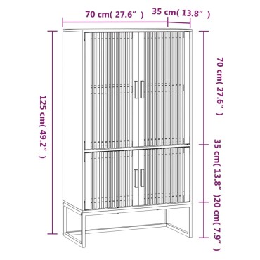 vidaXL Ντουλάπι 70x35x125cm από Επεξεργασμένο Ξύλο 1 τεμ.