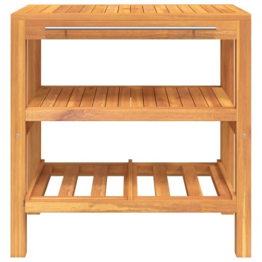 vidaXL Έπιπλο Μπάνιου με 2 Ράφια 74x45x75cm από Μασίφ Ξύλο 1 τεμ.