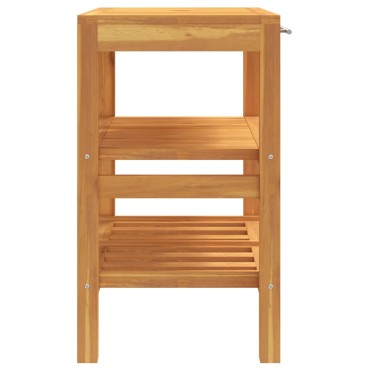 vidaXL Έπιπλο Μπάνιου με 2 Ράφια 74x45x75cm από Μασίφ Ξύλο 1 τεμ.
