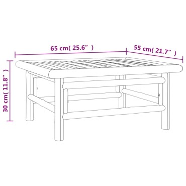 vidaXL Τραπεζάκι Κήπου 65x55x30cm από Μπαμπού