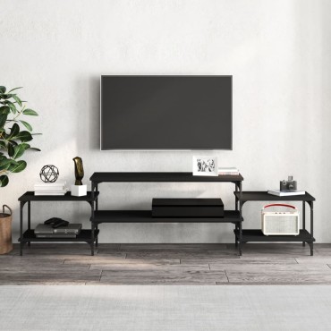 vidaXL Έπιπλο Τηλεόρασης Μαύρο 197x35x52cm από Επεξεργασμένο Ξύλο