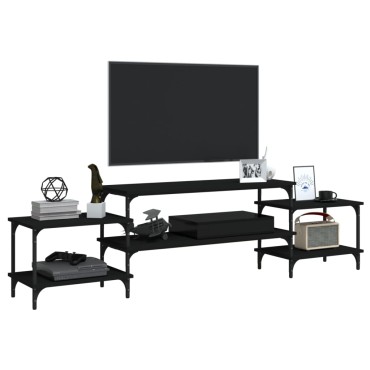 vidaXL Έπιπλο Τηλεόρασης Μαύρο 197x35x52cm από Επεξεργασμένο Ξύλο