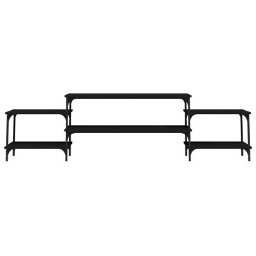 vidaXL Έπιπλο Τηλεόρασης Μαύρο 197x35x52cm από Επεξεργασμένο Ξύλο