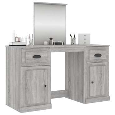 vidaXL Μπουντουάρ με Καθρέφτη Γκρι Sonoma 130x50x132,5cm 1 τεμ.