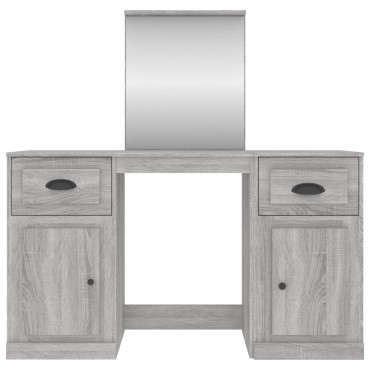 vidaXL Μπουντουάρ με Καθρέφτη Γκρι Sonoma 130x50x132,5cm 1 τεμ.