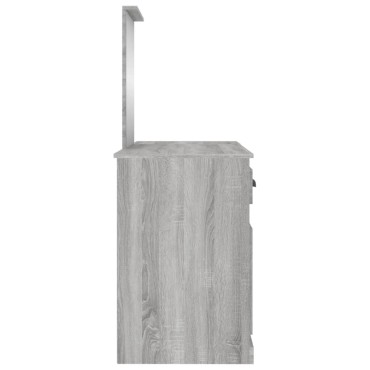 vidaXL Μπουντουάρ με Καθρέφτη Γκρι Sonoma 130x50x132,5cm 1 τεμ.