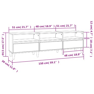 vidaXL Έπιπλο Τηλεόρασης Λευκό 150x30x44,5cm Επεξεργασμένο Ξύλο