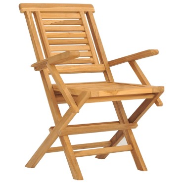 vidaXL Καρέκλες Κήπου Πτυσσόμενες 2 τεμ. 56x63x90cm Μασίφ Ξύλο Teak
