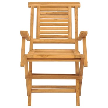 vidaXL Καρέκλες Κήπου Πτυσσόμενες 2 τεμ. 56x63x90cm Μασίφ Ξύλο Teak