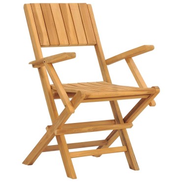 vidaXL Καρέκλες Κήπου Πτυσσόμενες 2 τεμ. 55x61x90cm Μασίφ Ξύλο Teak