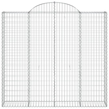 vidaXL Συρματοκιβώτια Τοξωτά 10 τεμ. 200x50x180/200 εκ. Γαλβαν. Ατσάλι