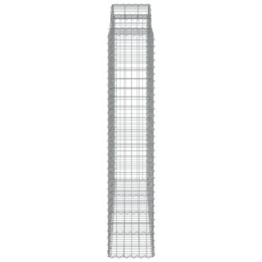 vidaXL Συρματοκιβώτια Τοξωτά 2 τεμ. 200x50x200/220 εκ. Γαλβαν. Ατσάλι
