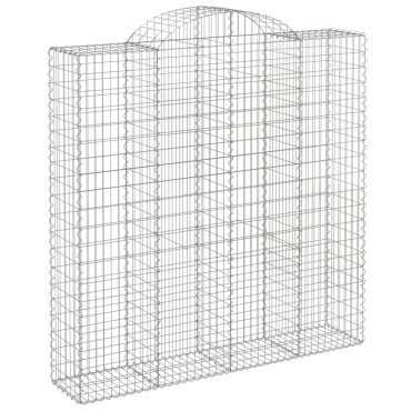 vidaXL Συρματοκιβώτια Τοξωτά 5 τεμ. 200x50x200/220 εκ. Γαλβαν. Ατσάλι