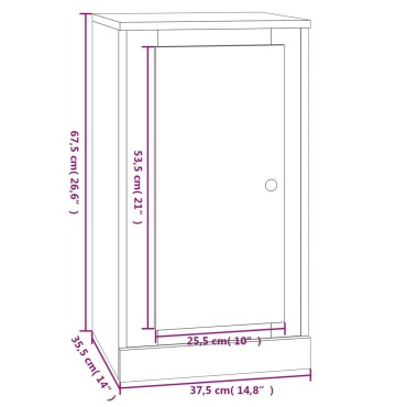 vidaXL Ντουλάπι Μαύρο 37,5x35,5x67,5cm από Επεξεργασμένο Ξύλο 1 τεμ.