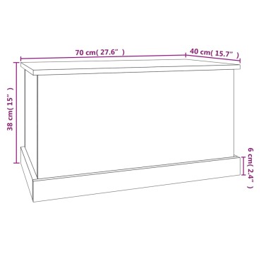 vidaXL Κουτί Αποθήκευσης Γκρι Σκυροδέματος 70x40x38cm Επεξεργ. Ξύλο 1 τεμ.