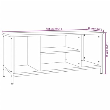vidaXL Έπιπλο Τηλεόρασης Γκρι Sonoma 102x35x45cm από Επεξεργ. Ξύλο