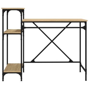 vidaXL Γραφείο με Ράφια Sonoma Δρυς 105x50x90cm Επεξ. Ξύλο/Σίδηρος 1 τεμ.