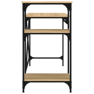 vidaXL Γραφείο με Ράφια Sonoma Δρυς 105x50x90cm Επεξ. Ξύλο/Σίδηρος 1 τεμ.