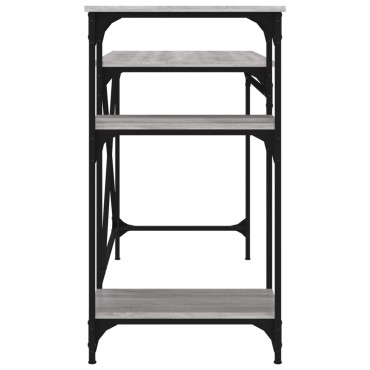 vidaXL Γραφείο με Ράφια Γκρι Sonoma 105x50x90cm Επεξ. Ξύλο/Σίδηρος 1 τεμ.