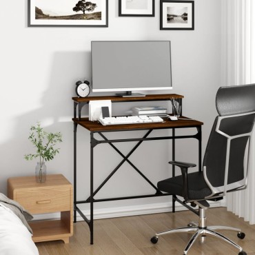 vidaXL Γραφείο Καφέ Δρυς 80x50x90cm από Επεξεργασμένο Ξύλο 1 τεμ.