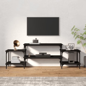 vidaXL Έπιπλο Τηλεόρασης Μαύρο 157x35x52cm Επεξ. Επεξεργασμένο Ξύλο