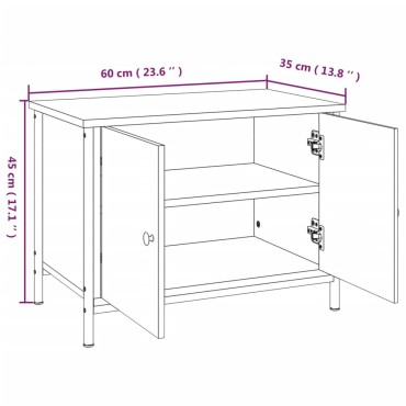 vidaXL Έπιπλο Τηλεόρασης με Πόρτες Γκρι Sonoma 60x35x45cm Επεξ. Ξύλο