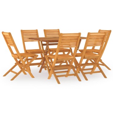 vidaXL Σετ Τραπεζαρίας Κήπου 7 τεμ. από Μασίφ Ξύλο Teak 43x42cm