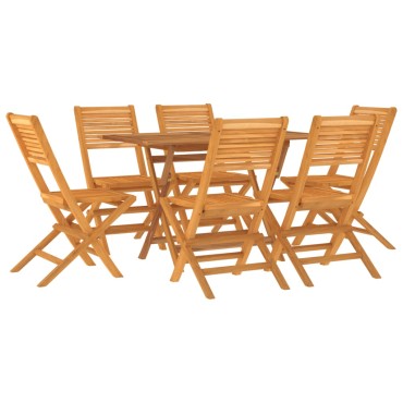 vidaXL Σετ Τραπεζαρίας Κήπου 7 τεμ. από Μασίφ Ξύλο Teak 43x42cm