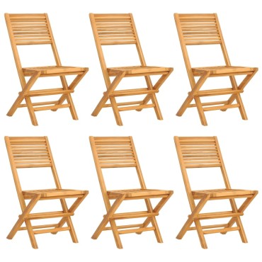vidaXL Σετ Τραπεζαρίας Κήπου 7 τεμ. από Μασίφ Ξύλο Teak 43x42cm