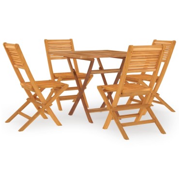 vidaXL Σετ Τραπεζαρίας Κήπου 5 τεμ. από Μασίφ Ξύλο Teak 43x42cm