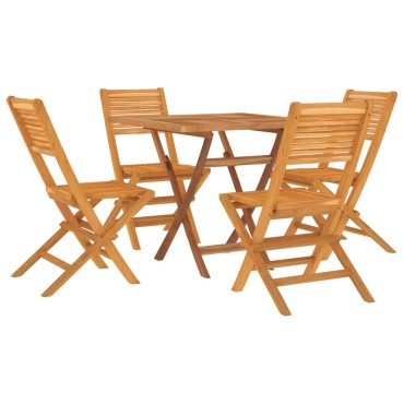 vidaXL Σετ Τραπεζαρίας Κήπου 5 τεμ. από Μασίφ Ξύλο Teak 43x42cm