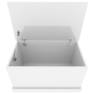 vidaXL Κουτί Αποθήκευσης Γυαλ. Λευκό 70x40x38cm Επεξεργασμένο Ξύλο 1 τεμ.