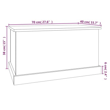 vidaXL Κουτί Αποθήκευσης Γκρι sonoma 70x40x38cm Επεξεργασμένο Ξύλο 1 τεμ.