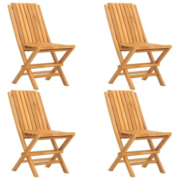 vidaXL Καρέκλες Κήπου Πτυσσόμενες 4 τεμ. 47x47x89cm Μασίφ Ξύλο Teak