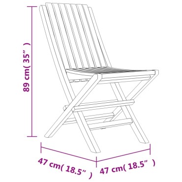 vidaXL Καρέκλες Κήπου Πτυσσόμενες 4 τεμ. 47x47x89cm Μασίφ Ξύλο Teak