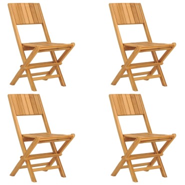 vidaXL Καρέκλες Κήπου Πτυσσόμενες 4 τεμ. 47x61x90cm Μασίφ Ξύλο Teak