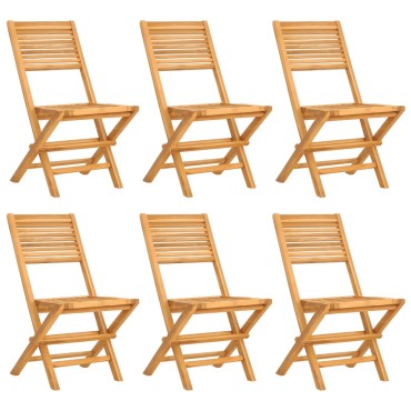 vidaXL Καρέκλες Κήπου Πτυσσόμενες 6 τεμ. 47x62x90cm Μασίφ Ξύλο Teak