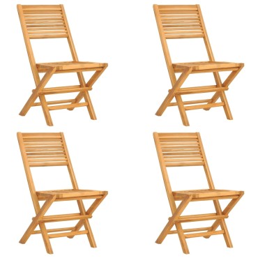 vidaXL Καρέκλες Κήπου Πτυσσόμενες 4 τεμ. 47x62x90cm Μασίφ Ξύλο Teak