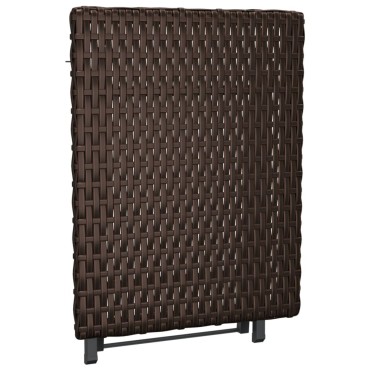 vidaXL Τραπέζι Πτυσσόμενο Καφέ 45x35x32cm από Συνθετικό Ρατάν 1 τεμ.