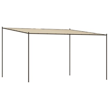 vidaXL Κιόσκι Μπεζ 4x4 μ. 180 γρ/μ² από Ύφασμα και Ατσάλι
