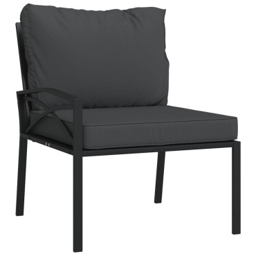 vidaXL Καρέκλες Κήπου 2 τεμ. 62x75x79cm Ατσάλι με Γκρι Μαξιλάρια Διθέσιος