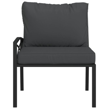 vidaXL Καρέκλες Κήπου 2 τεμ. 62x75x79cm Ατσάλι με Γκρι Μαξιλάρια Διθέσιος